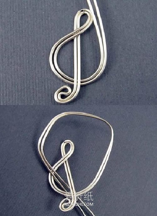 怎么用金属线做创意音符耳环的方法图解- www.aizhezhi.com