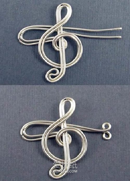 怎么用金属线做创意音符耳环的方法图解- www.aizhezhi.com