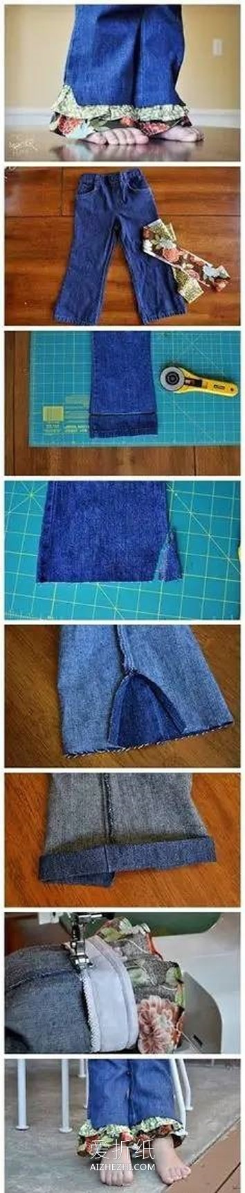 怎么改造加长儿童裤子的方法图片- www.aizhezhi.com