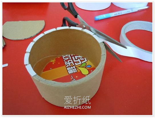 怎么用胶带芯做西瓜收纳盒的方法图解- www.aizhezhi.com