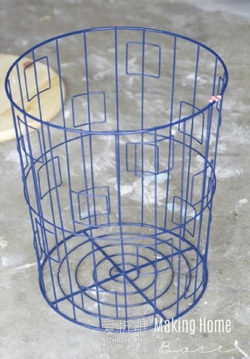 怎么用铁丝桶改造圆桌子的方法图解- www.aizhezhi.com