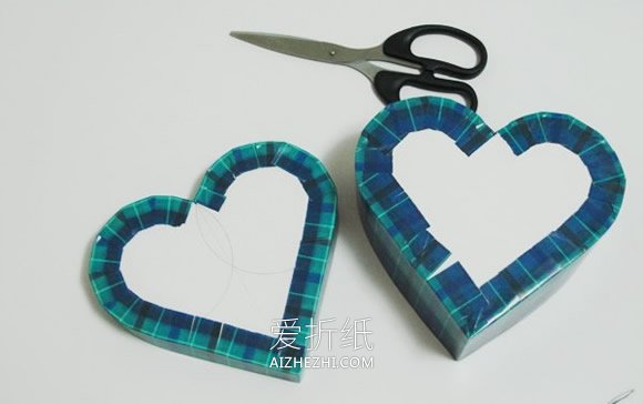 怎么用包装纸做情人节心形礼品盒的方法图解- www.aizhezhi.com