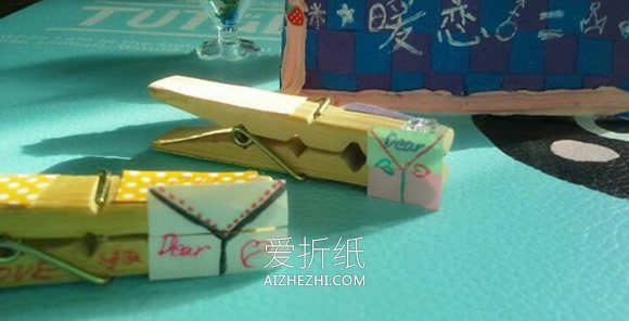 怎么用衣夹做情人节小礼物的方法图解- www.aizhezhi.com