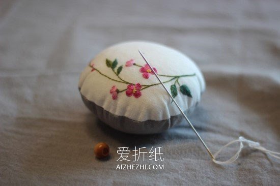 怎么做中国风布艺南瓜针插的方法图解- www.aizhezhi.com