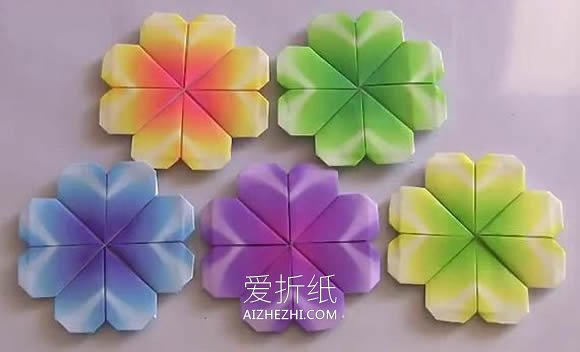 怎么折纸四叶草的最简单折法图解- www.aizhezhi.com