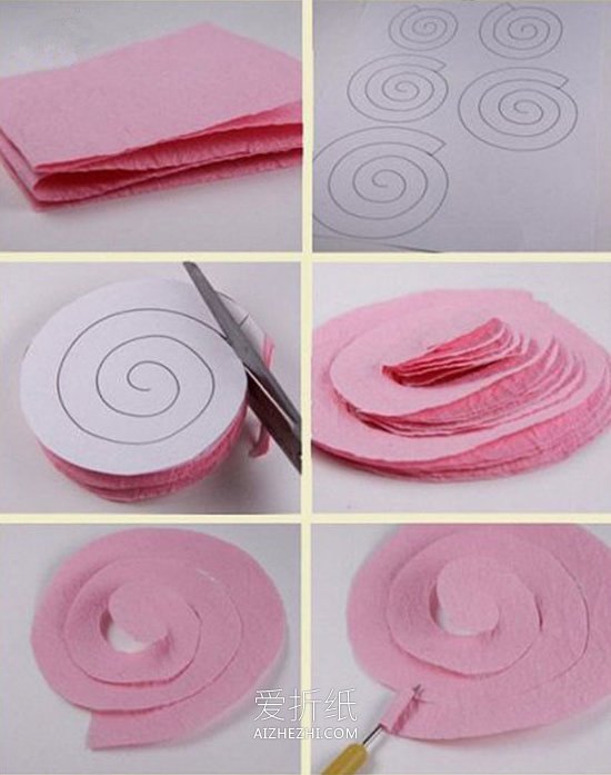 怎么用皱纹纸简单做玫瑰花的方法图解- www.aizhezhi.com