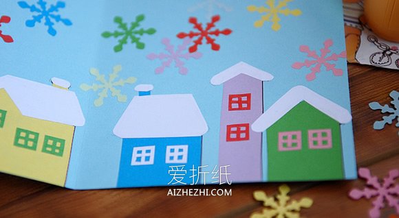 怎么用卡纸做漂亮清新圣诞卡的方法图解- www.aizhezhi.com