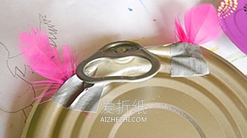 怎么用奶粉罐盖子做猫头鹰的方法图解- www.aizhezhi.com