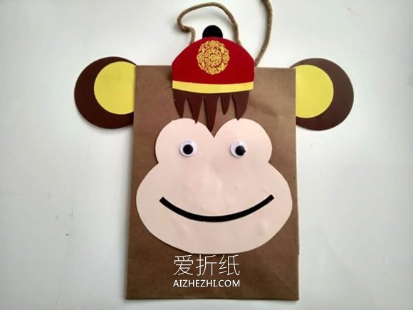 怎么用卡纸做猴子贴画的方法图解- www.aizhezhi.com