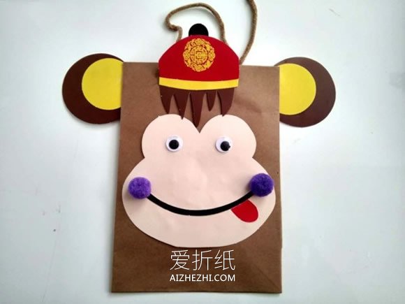 怎么用卡纸做猴子贴画的方法图解- www.aizhezhi.com