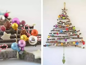 怎么用树枝做圣诞树挂饰的方法图解