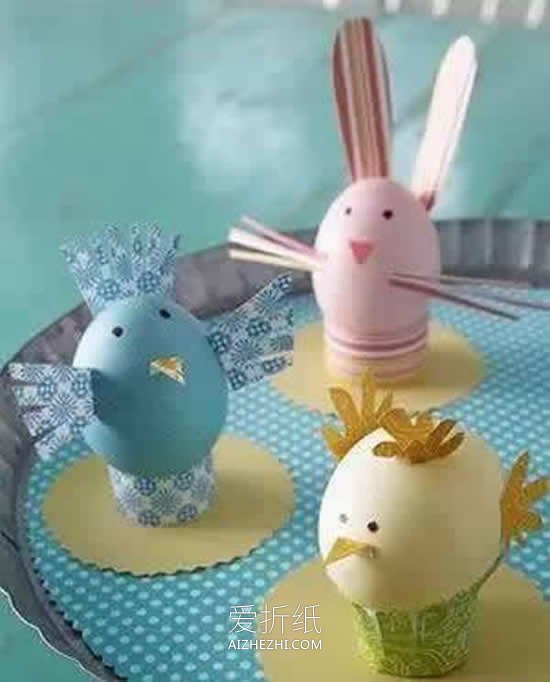 怎么用蛋壳做小人和动物的作品图片- www.aizhezhi.com