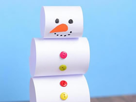 怎么用卡纸做立体圣诞雪人的方法图解