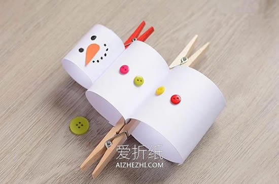 怎么用卡纸做立体圣诞雪人的方法图解- www.aizhezhi.com
