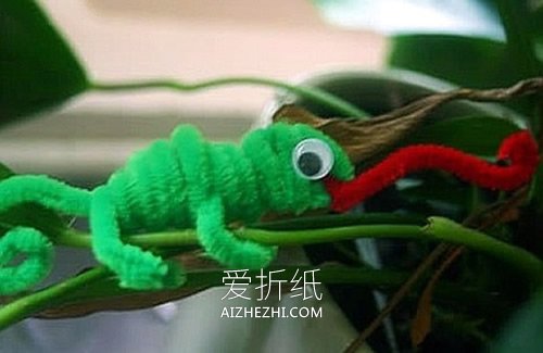 怎么用扭扭棒做变色龙的方法图解- www.aizhezhi.com