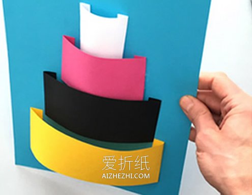 怎么用卡纸做多层生日蛋糕贺卡的方法图解- www.aizhezhi.com