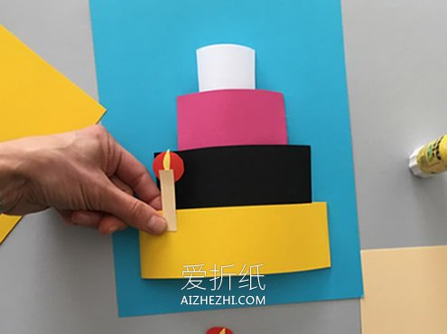 怎么用卡纸做多层生日蛋糕贺卡的方法图解- www.aizhezhi.com