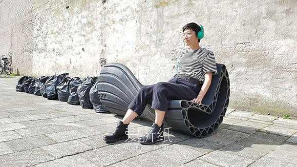 怎么用垃圾袋做椅子的废物利用创意图片- www.aizhezhi.com