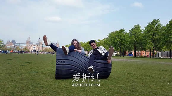 怎么用垃圾袋做椅子的废物利用创意图片- www.aizhezhi.com