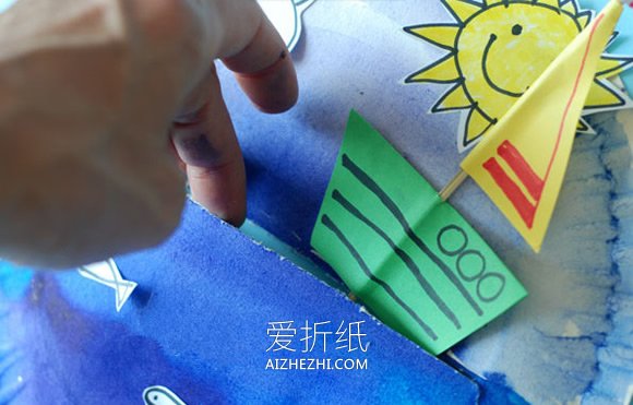 怎么用蛋糕纸盘做帆船玩具的方法图解- www.aizhezhi.com