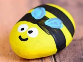 怎么用石头画做可爱小蜜蜂的方法图解