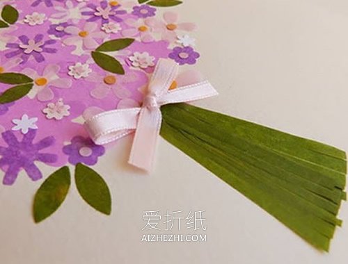 怎么用彩纸做母亲节花束贺卡的方法图解- www.aizhezhi.com