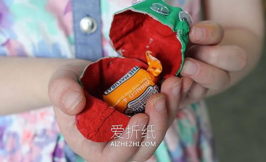 怎么用鸡蛋盒做万圣节怪物糖果盒的方法图解- www.aizhezhi.com