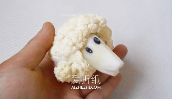 怎么用花菜做贵宾犬的方法图解- www.aizhezhi.com