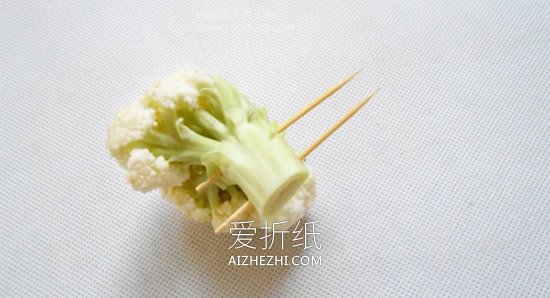 怎么用花菜做贵宾犬的方法图解- www.aizhezhi.com