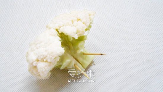 怎么用花菜做贵宾犬的方法图解- www.aizhezhi.com