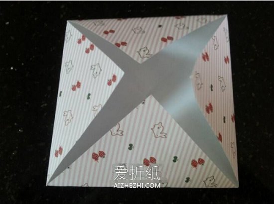 怎么折纸花朵形状盒子的折法图解- www.aizhezhi.com