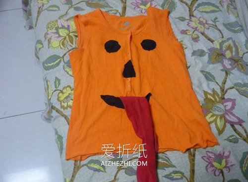 怎么用旧衣服做万圣节南瓜怪物服装的方法图解- www.aizhezhi.com