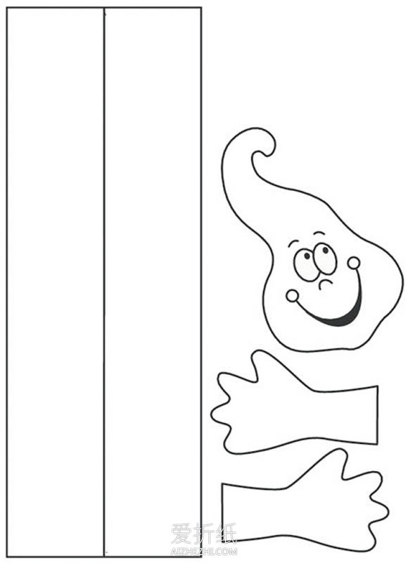 怎么用卡纸简单做幽灵挂饰的方法图解- www.aizhezhi.com