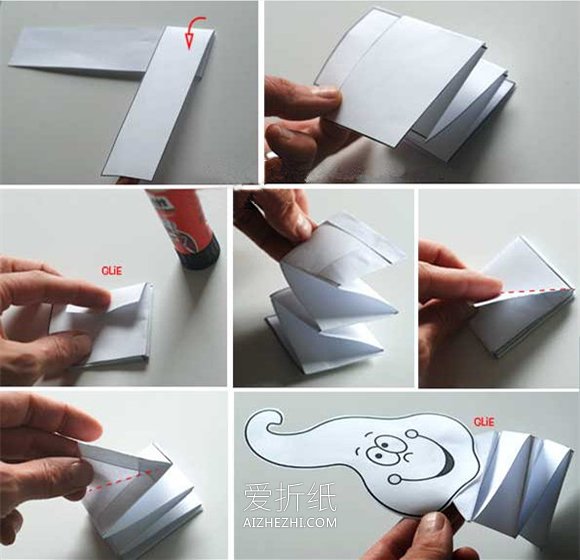 怎么用卡纸简单做幽灵挂饰的方法图解- www.aizhezhi.com