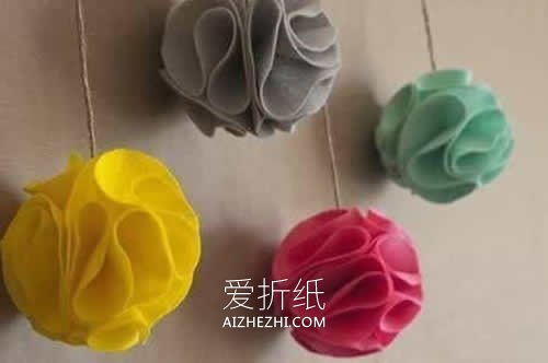 怎么用不织布简单做绣球的方法图解- www.aizhezhi.com