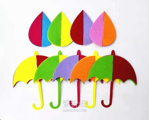 怎么用毡布做雨伞挂饰的方法图解- www.aizhezhi.com