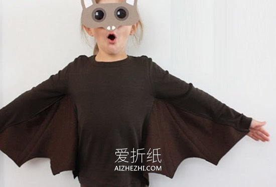 怎么用不织布做万圣节蝙蝠服装的方法图解- www.aizhezhi.com