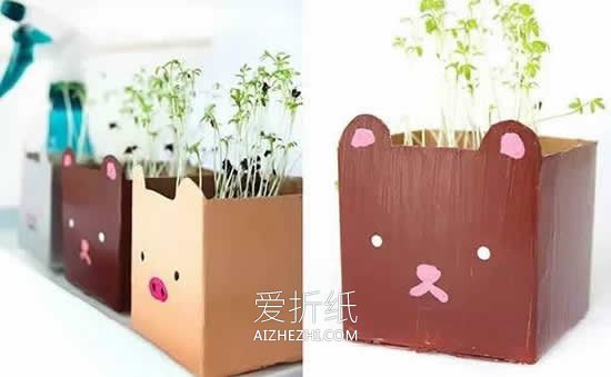 怎么用牛奶盒做花盆的简单方法图解- www.aizhezhi.com