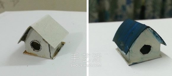 卡纸手工制作迷你鸟屋的做法教程- www.aizhezhi.com