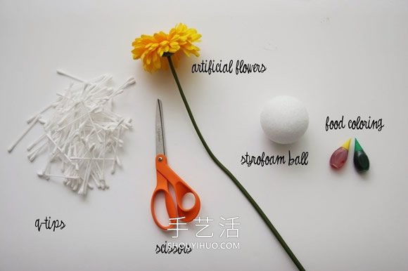 简单棉签花的手工制作方法图解教程- www.aizhezhi.com