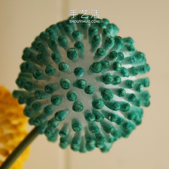 简单棉签花的手工制作方法图解教程- www.aizhezhi.com