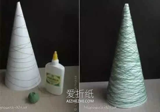 怎么用绳子做立体圣诞树的方法图解- www.aizhezhi.com