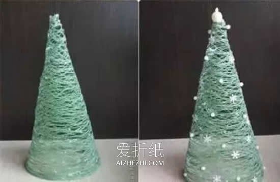 怎么用绳子做立体圣诞树的方法图解- www.aizhezhi.com