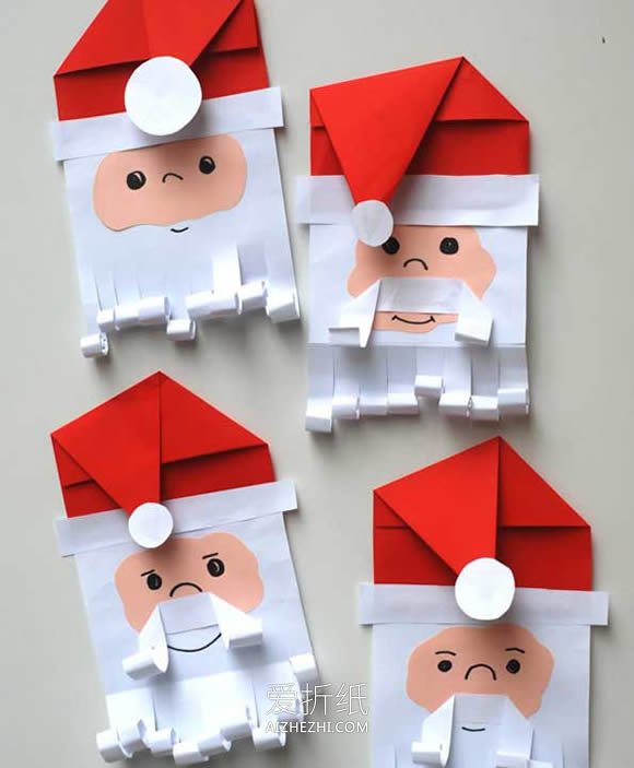 怎么用卡纸简单做圣诞老人的方法图解- www.aizhezhi.com