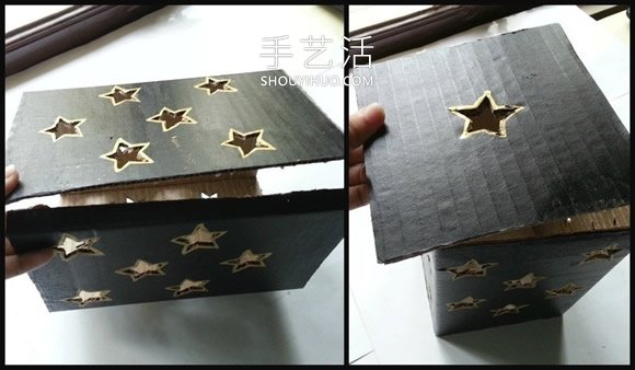 纸板手工制作梦幻灯罩灯饰的做法教程- www.aizhezhi.com