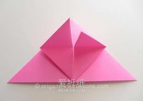 怎么折纸卷心玫瑰花的折法图解- www.aizhezhi.com