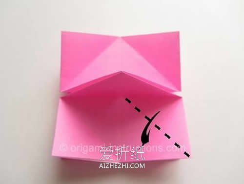 怎么折纸卷心玫瑰花的折法图解- www.aizhezhi.com