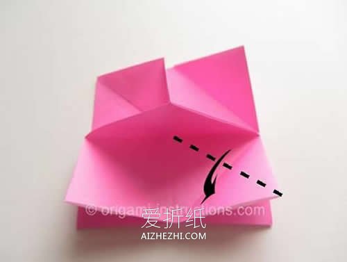 怎么折纸卷心玫瑰花的折法图解- www.aizhezhi.com