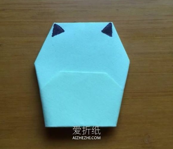 怎么简单折纸猫咪手偶的折法图解- www.aizhezhi.com