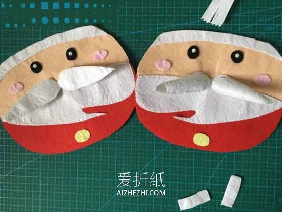 怎么用不织布做圣诞老人手提包的方法图解- www.aizhezhi.com